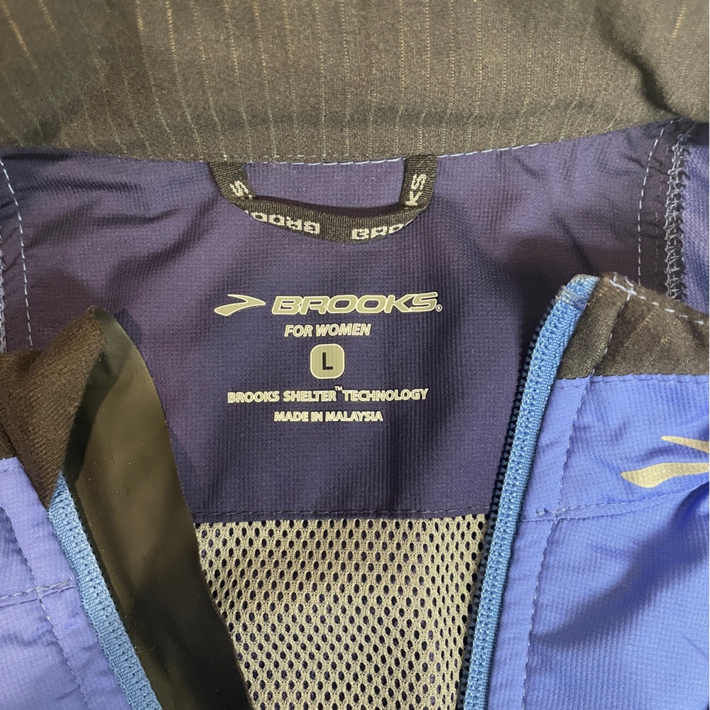 Brooks Womens Large Blue Shelter Tech Full Zip Running Vented Jacket Activewear - Picture 6 of 12
